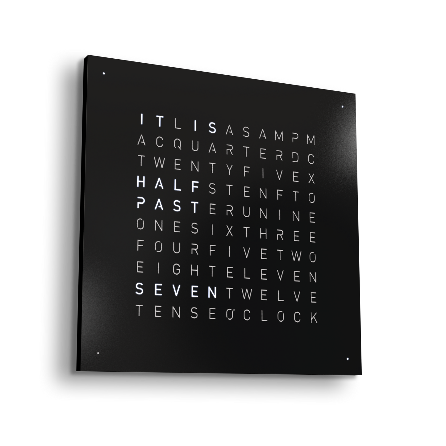 QLOCKTWO - EARTH 45 : STEEL SERIES - BLACK PEPPER