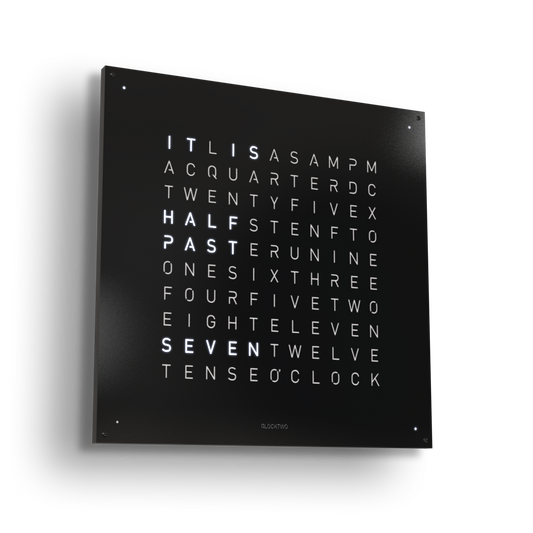 QLOCKTWO - EARTH 90 : STEEL SERIES - BLACK PEPPER