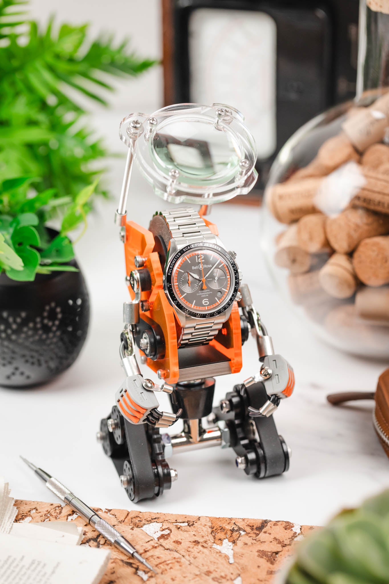 ROBOTOYS - SHERMAN - NEON ORANGE - Watch display stand