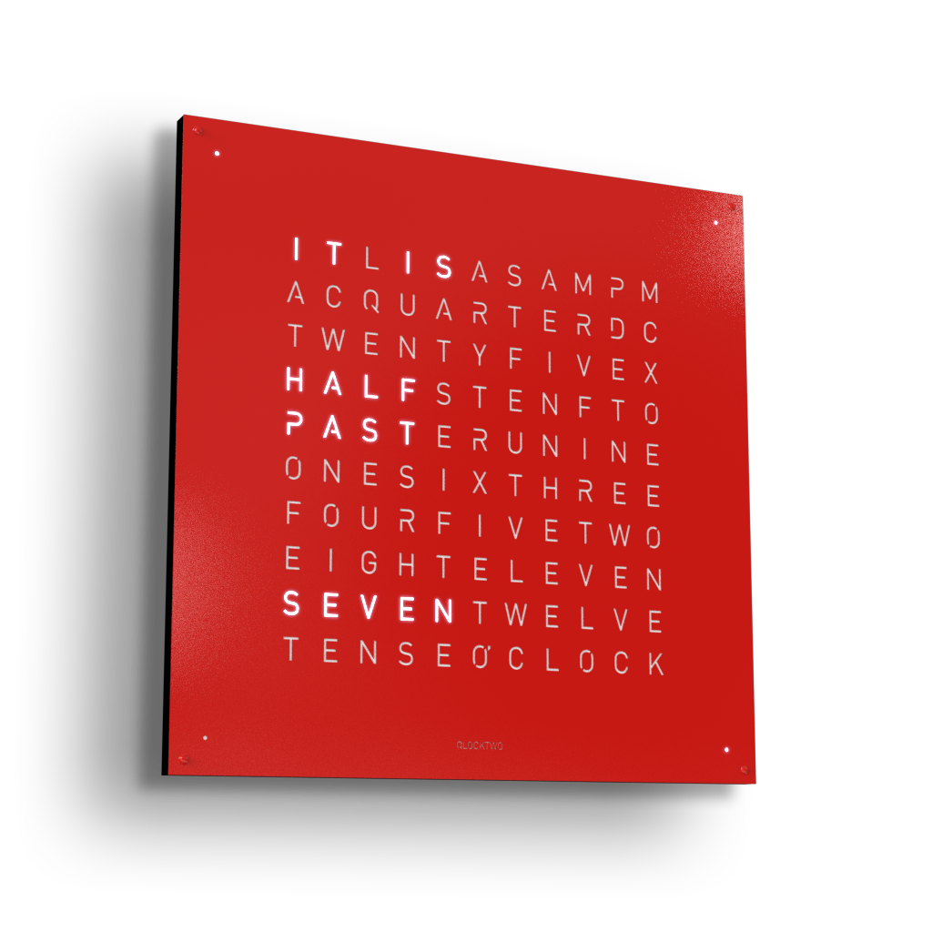 QLOCKTWO - EARTH 90 : STEEL SERIES - RED PEPPER