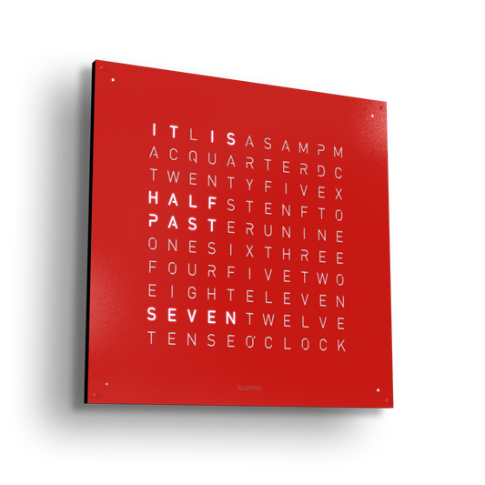 QLOCKTWO - EARTH 90 : STEEL SERIES - RED PEPPER